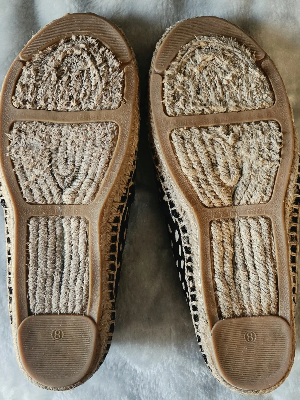 Tory Burch Black with Cream Spotted Espadrille Flats